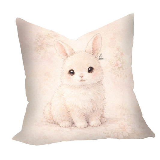 Sweet White Bunny Sitting Watercolor Kids Scatter by Nathan Pieterse