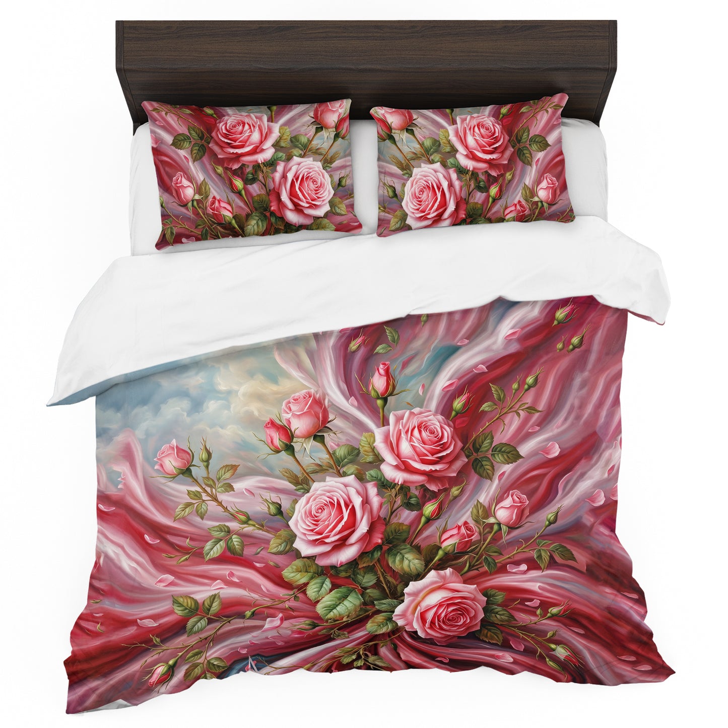Swirling Rose Duvet Cover Set
