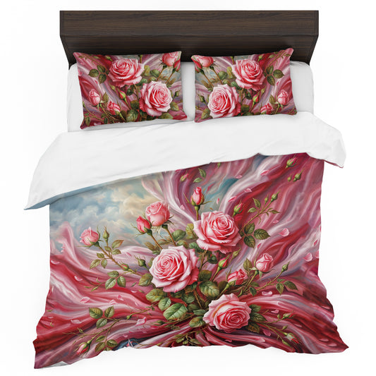 Swirling Rose Duvet Cover Set
