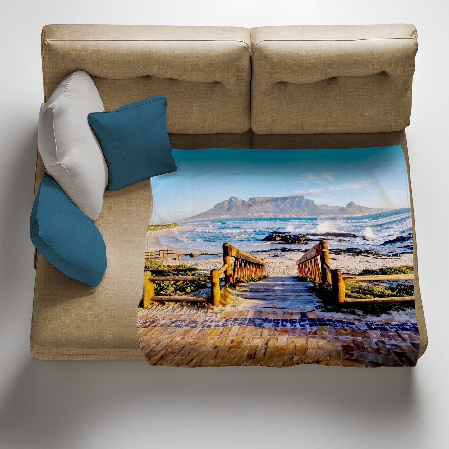 Table Mountain Beach Light Weight Fleece Blanket