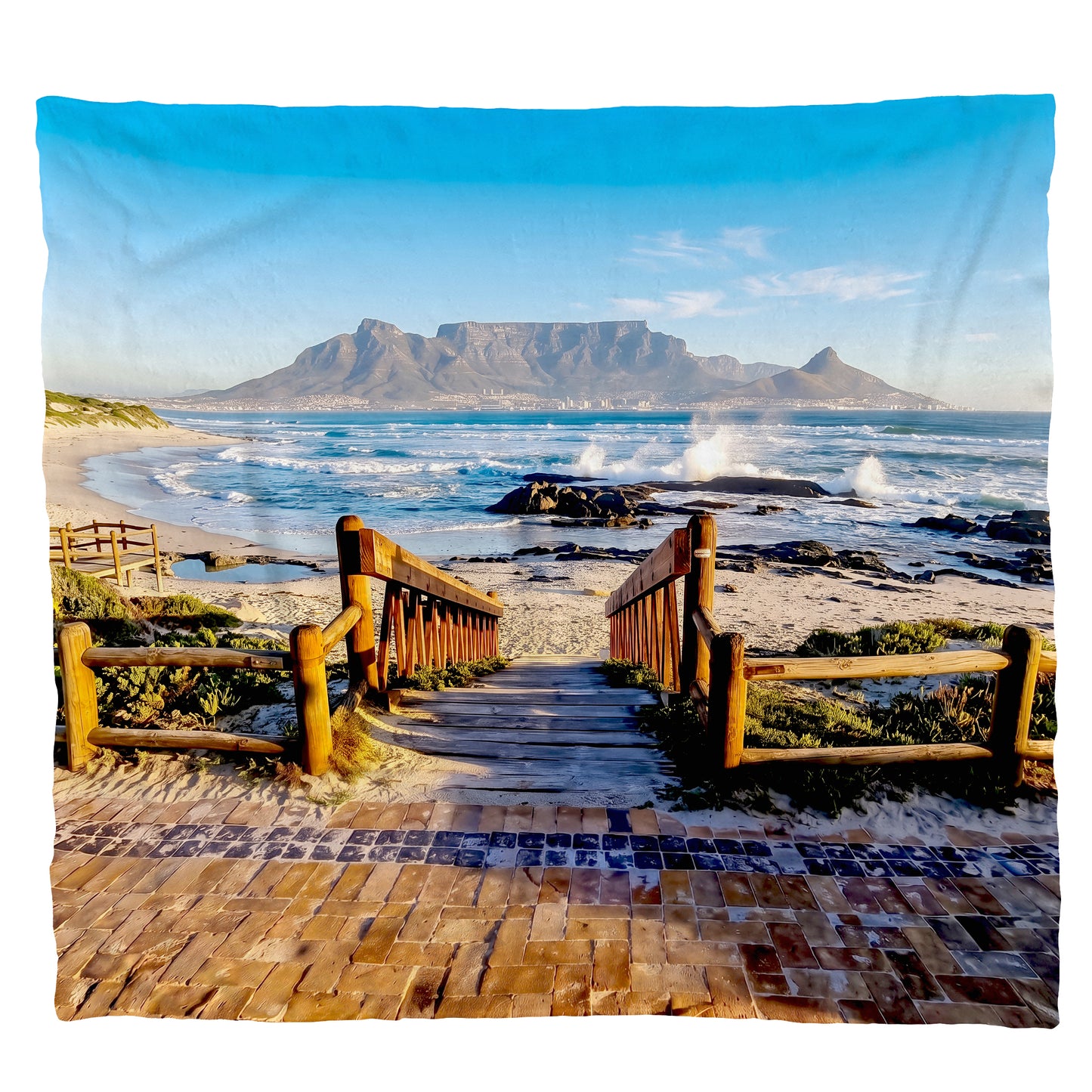 Table Mountain Beach Light Weight Fleece Blanket