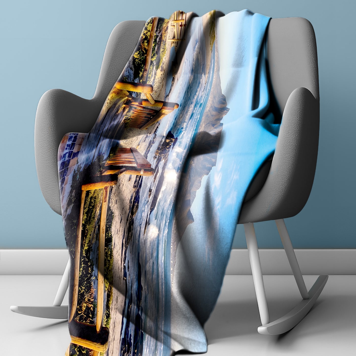 Table Mountain Beach Light Weight Fleece Blanket