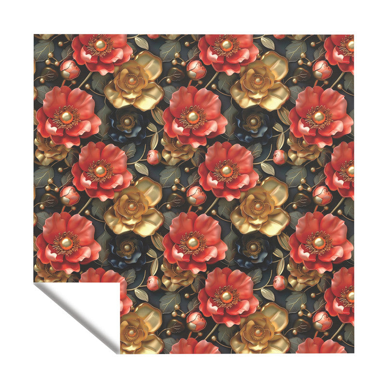 Tangerine on Black Square Tablecloth