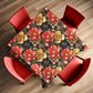 Tangerine on Black Square Tablecloth