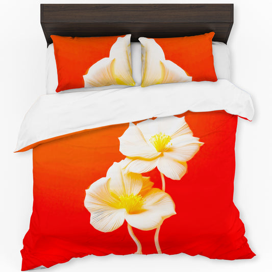 Tangerine Bloom Duvet Cover Set