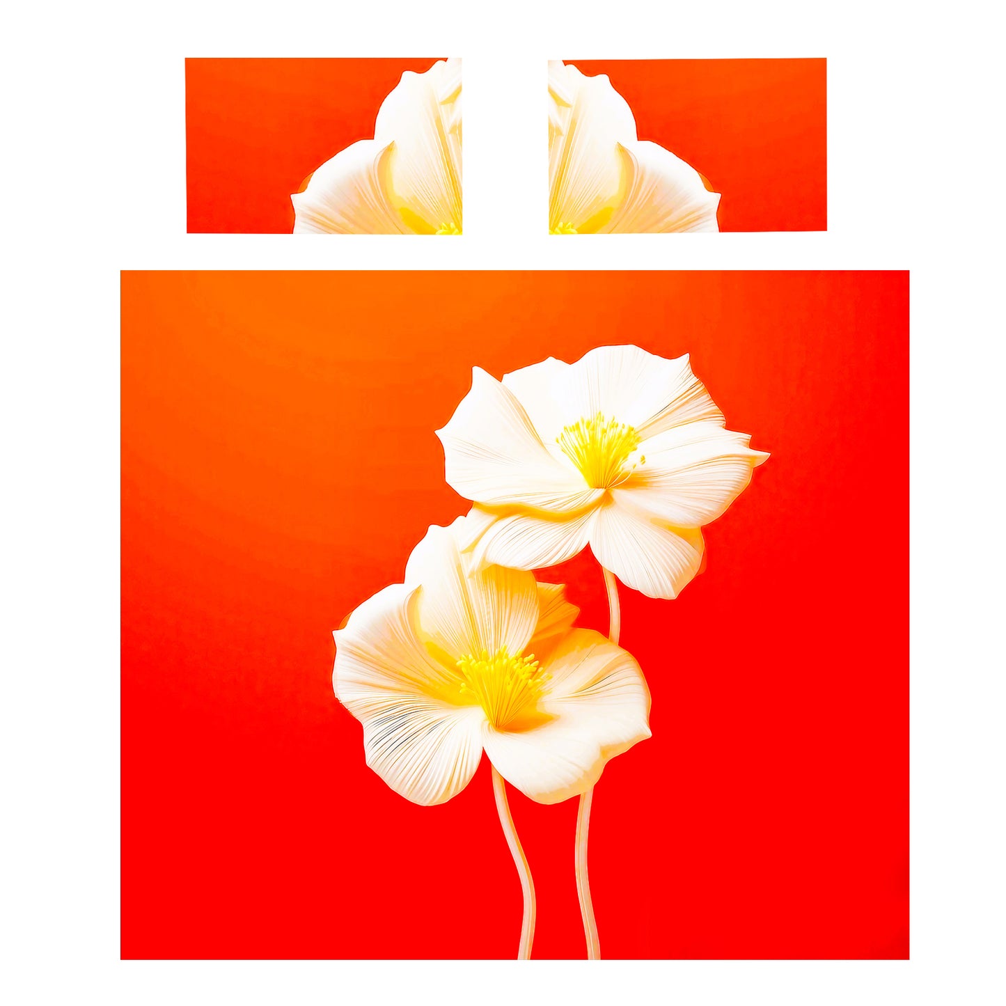 Tangerine Bloom Duvet Cover Set
