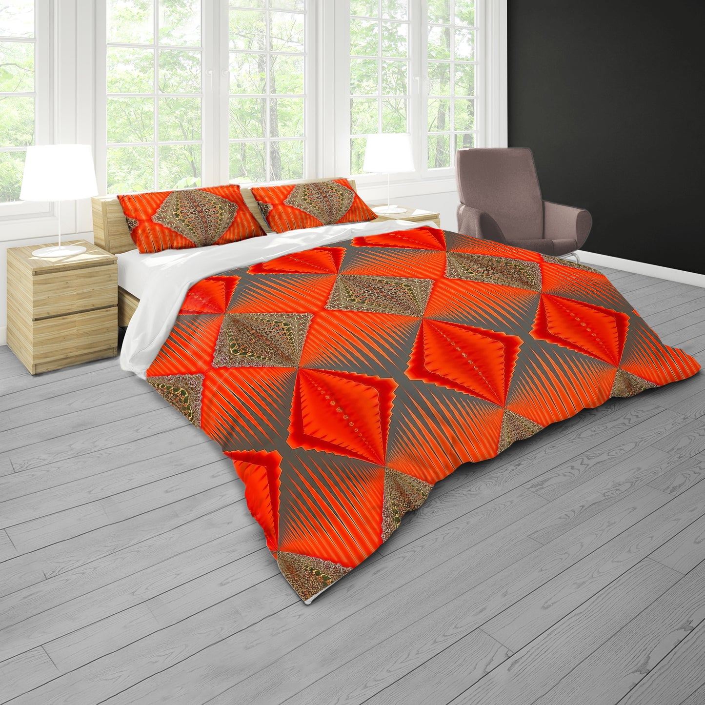 Tangerine Tempest Duvet Cover Set
