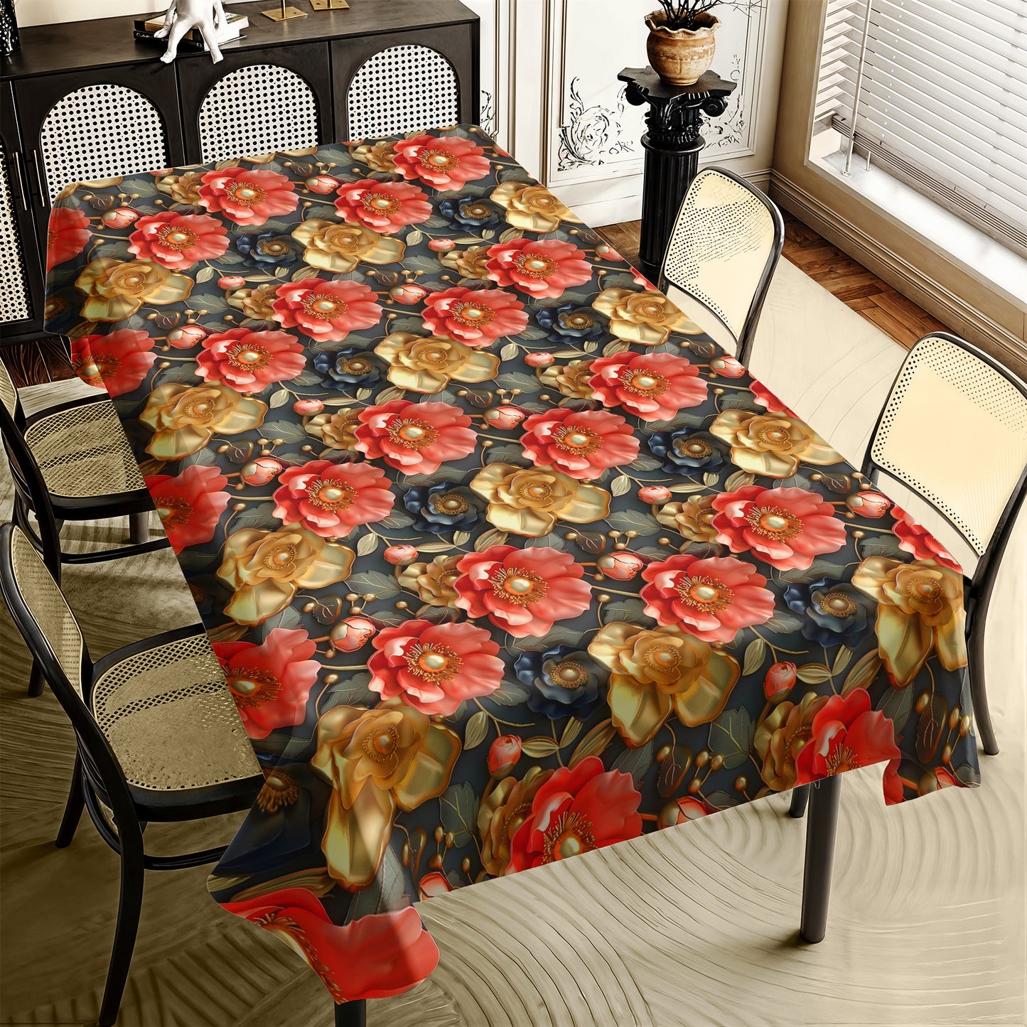 Tangerine and Gold Rectangle Tablecloth