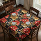 Tangerine on Black Square Tablecloth
