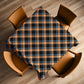 Tartan Diamond Black Brown Square Tablecloth