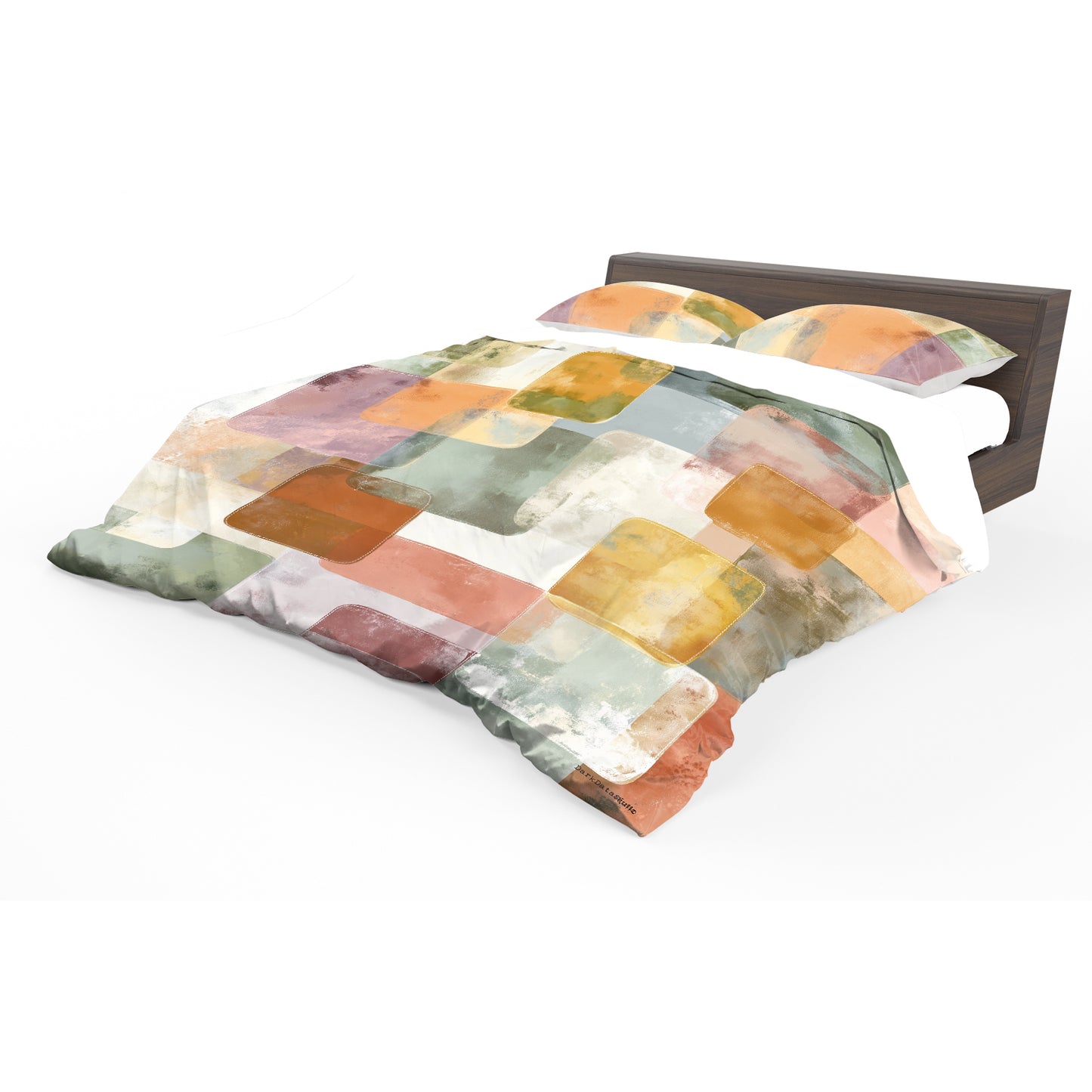 Taupe Mosaic Echoes Duvet Cover Set by Wikus Schalkwyk