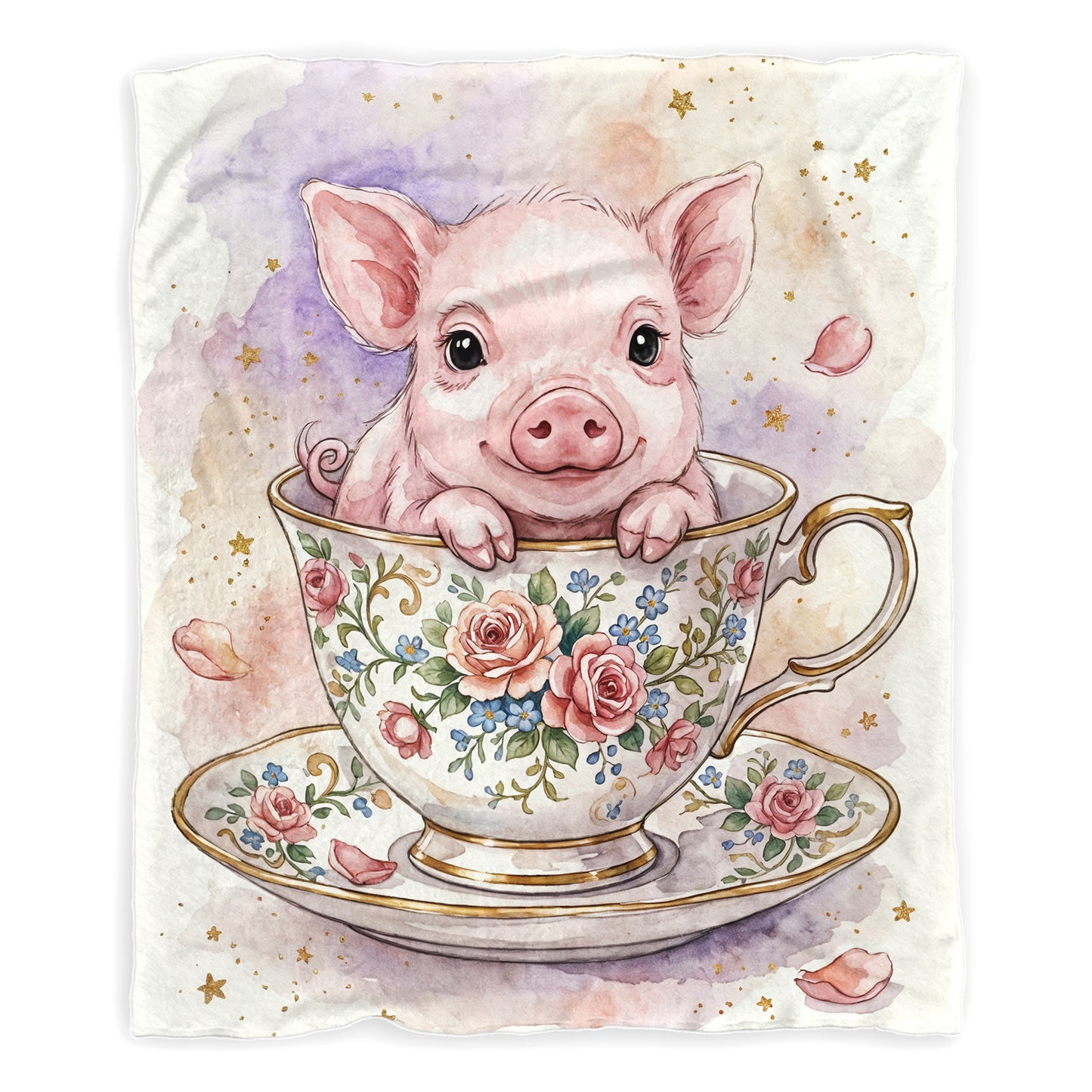 Teacup Piglet Baby Fleece Blanket