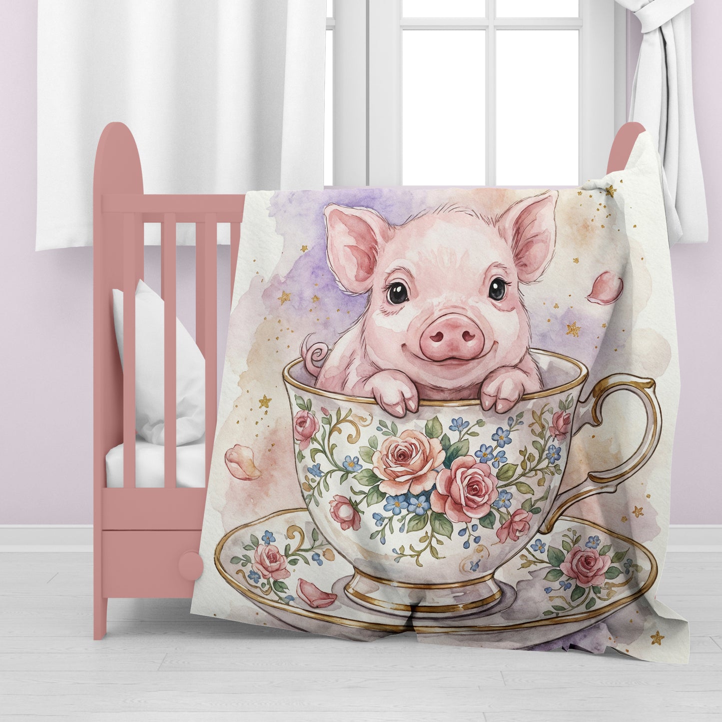 Teacup Piglet Baby Fleece Blanket