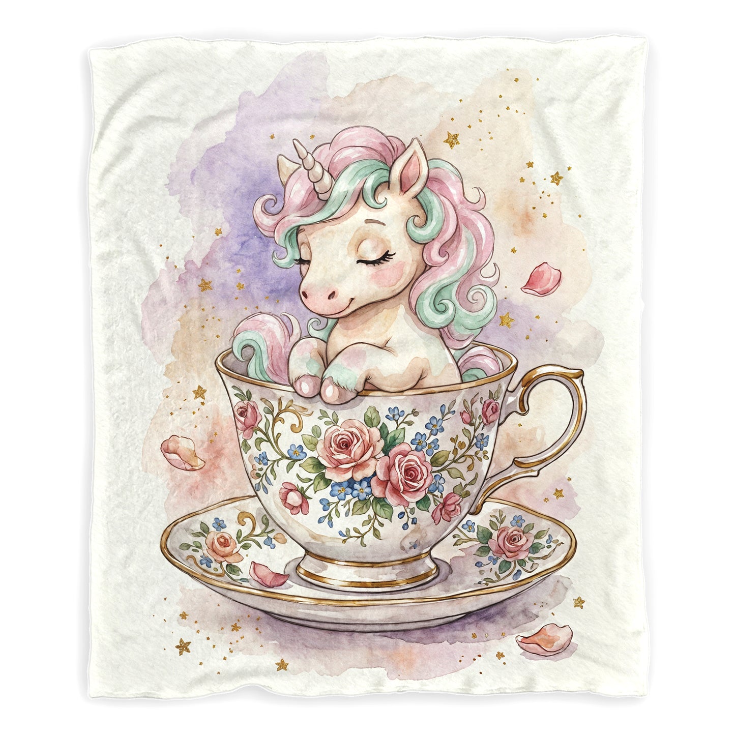 Teacup Unicorn Baby Fleece Blanket