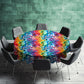 Teal Accent Round Tablecloth