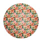 Teal And Peach Peonies Round Tablecloth