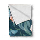 Teal Flower Vines Light Weight Fleece Blanket by Mark van Vuuren