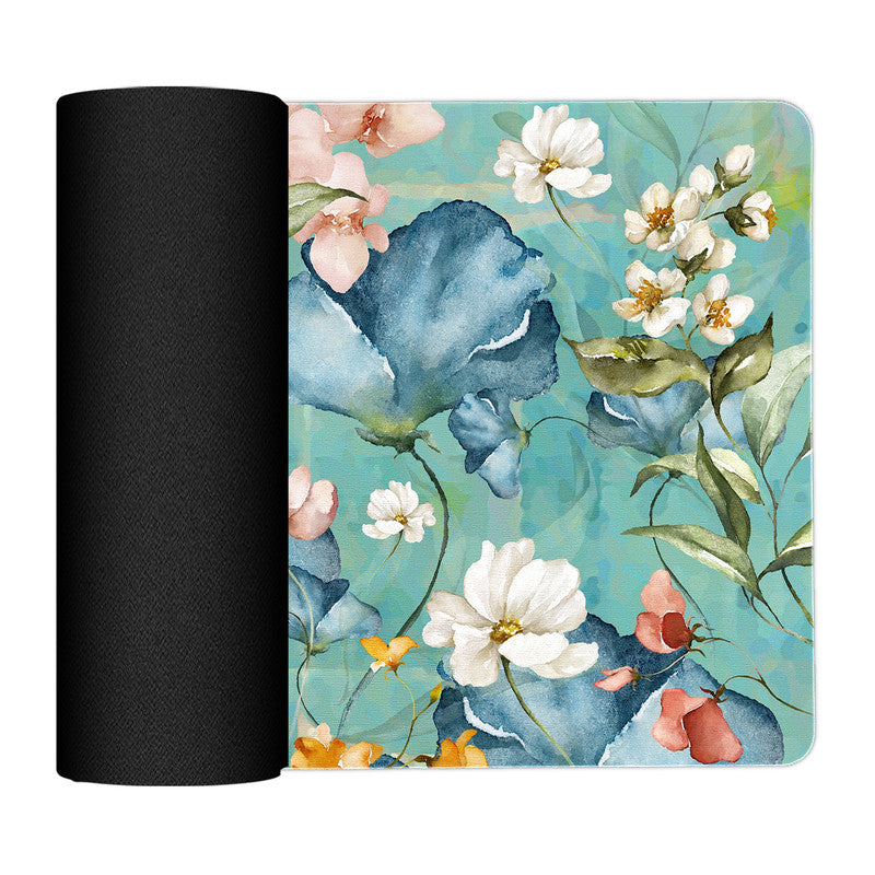 Teal Pastel Flowers Placemats by Mark van Vuuren