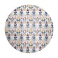 Teal Pink And Soft Grey Round Tablecloth