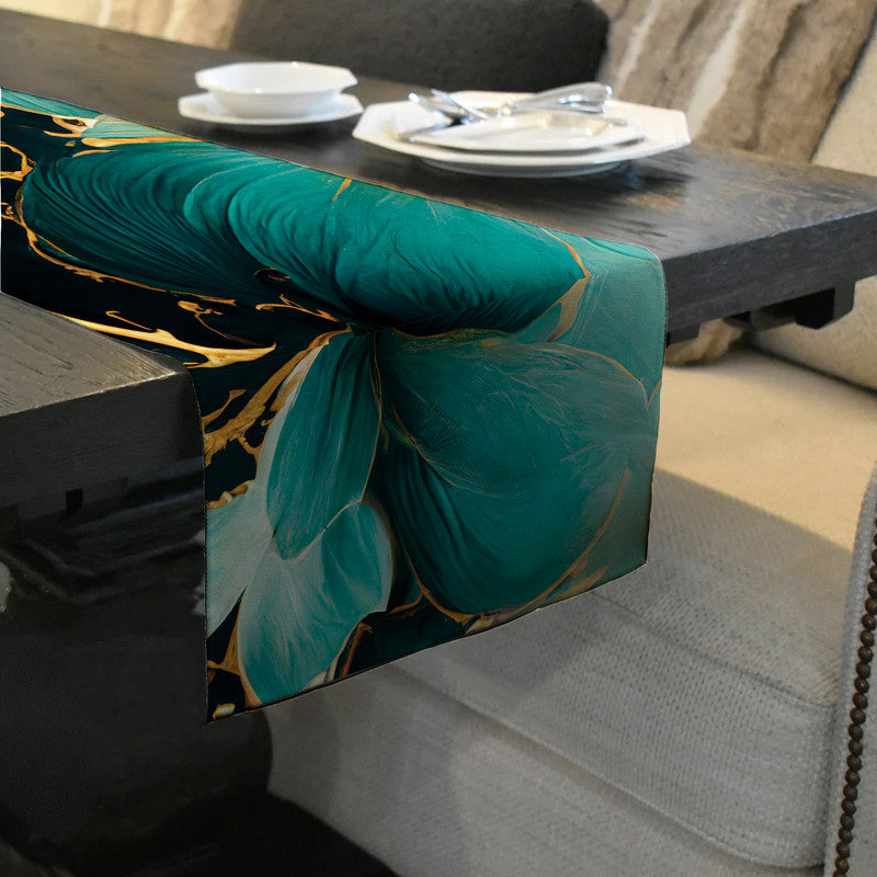 Teal Roses 160cm Table Runner