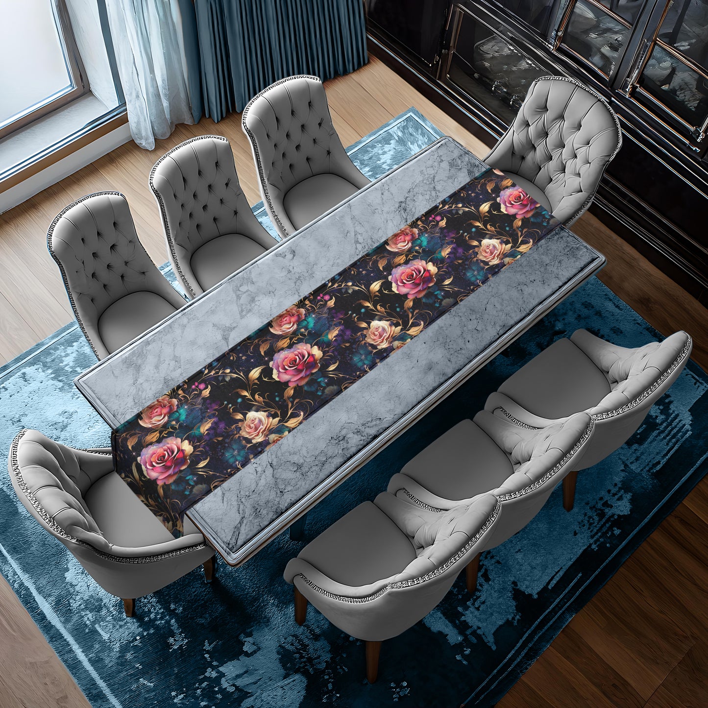 Teal Whispers Table Runner
