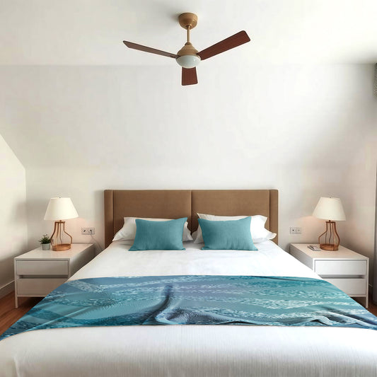 Teal Shimmer Light Bed Throw