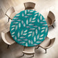 Teal Water Painted Dried Leaves By Mark Van Vuuren Round Tablecloth