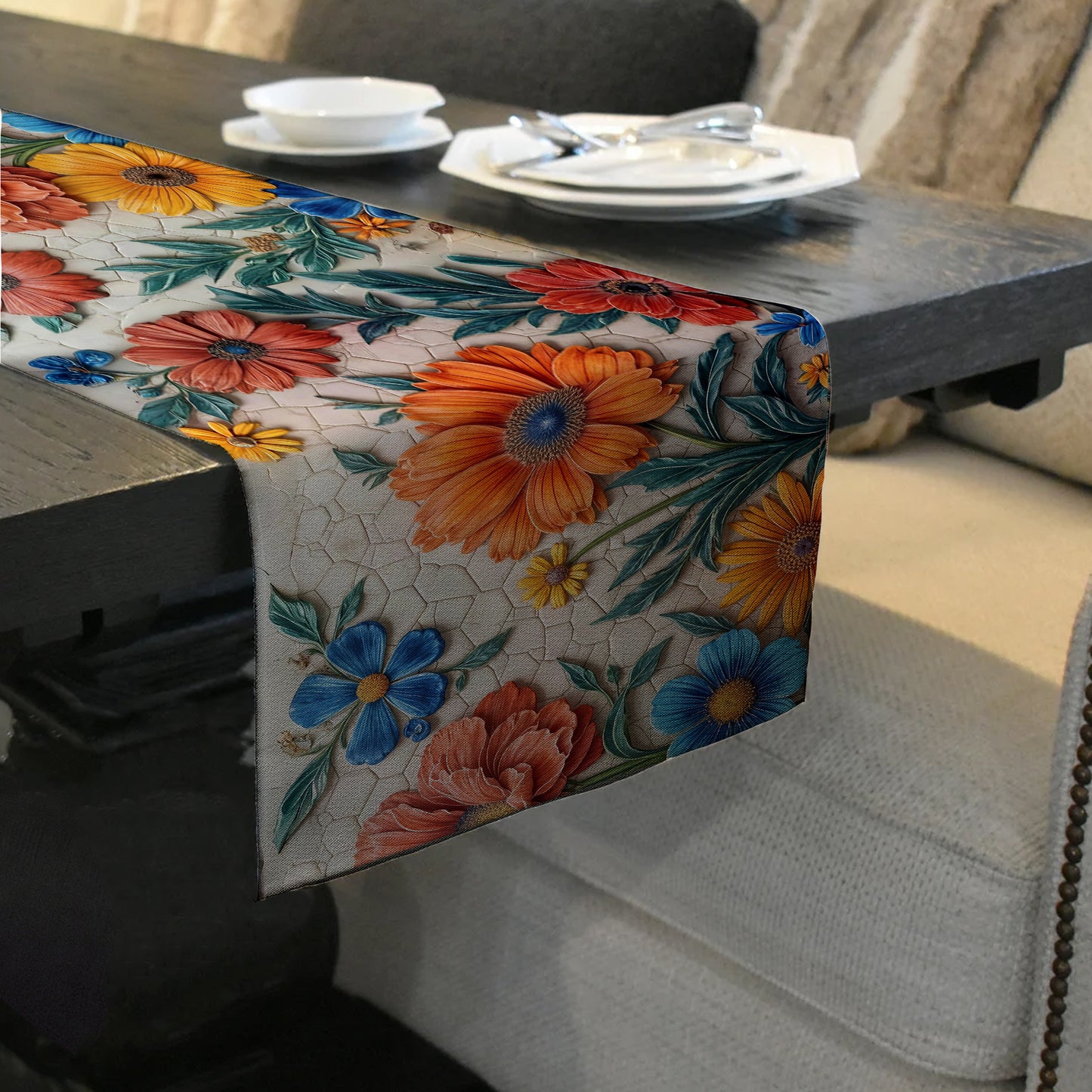 Terra Petals 160cm Table Runner