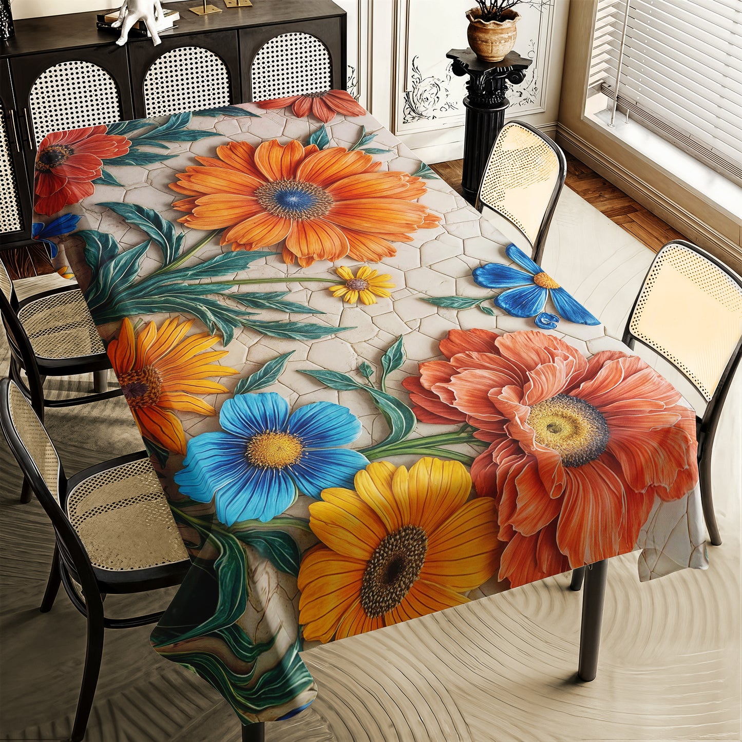 Terra Petals Rectangle Tablecloth