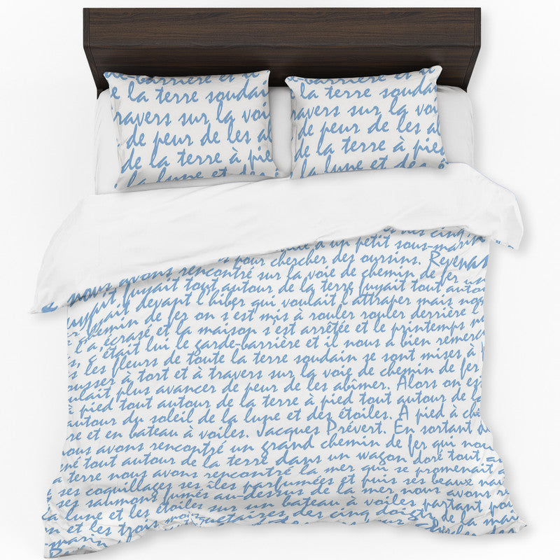 The Art Of Blue Letters Duvet Cover Set