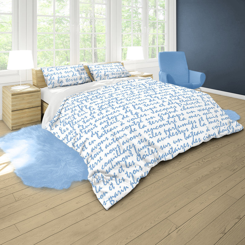 The Art Of Blue Letters Duvet Cover Set