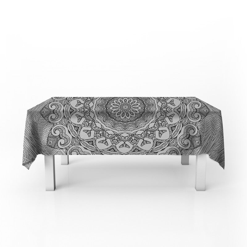 The Lotus Within Black Grey Rectangle Tablecloth