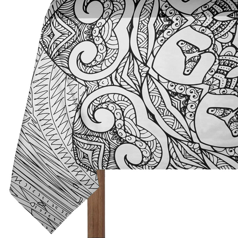 The Lotus Within Black Grey Rectangle Tablecloth