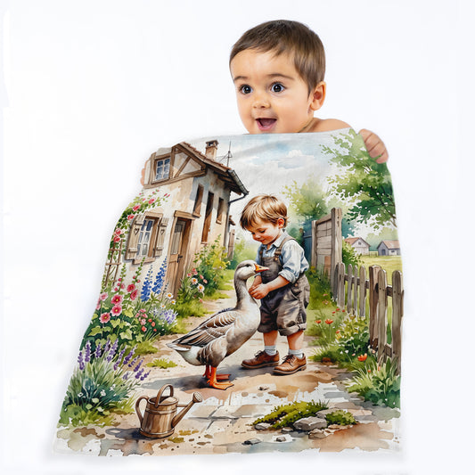 The Friendly Goose Toddler Fleece Blanket