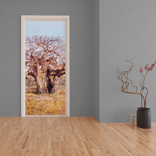 Decoupage - The Giant Baobab By Delene Lambert Door