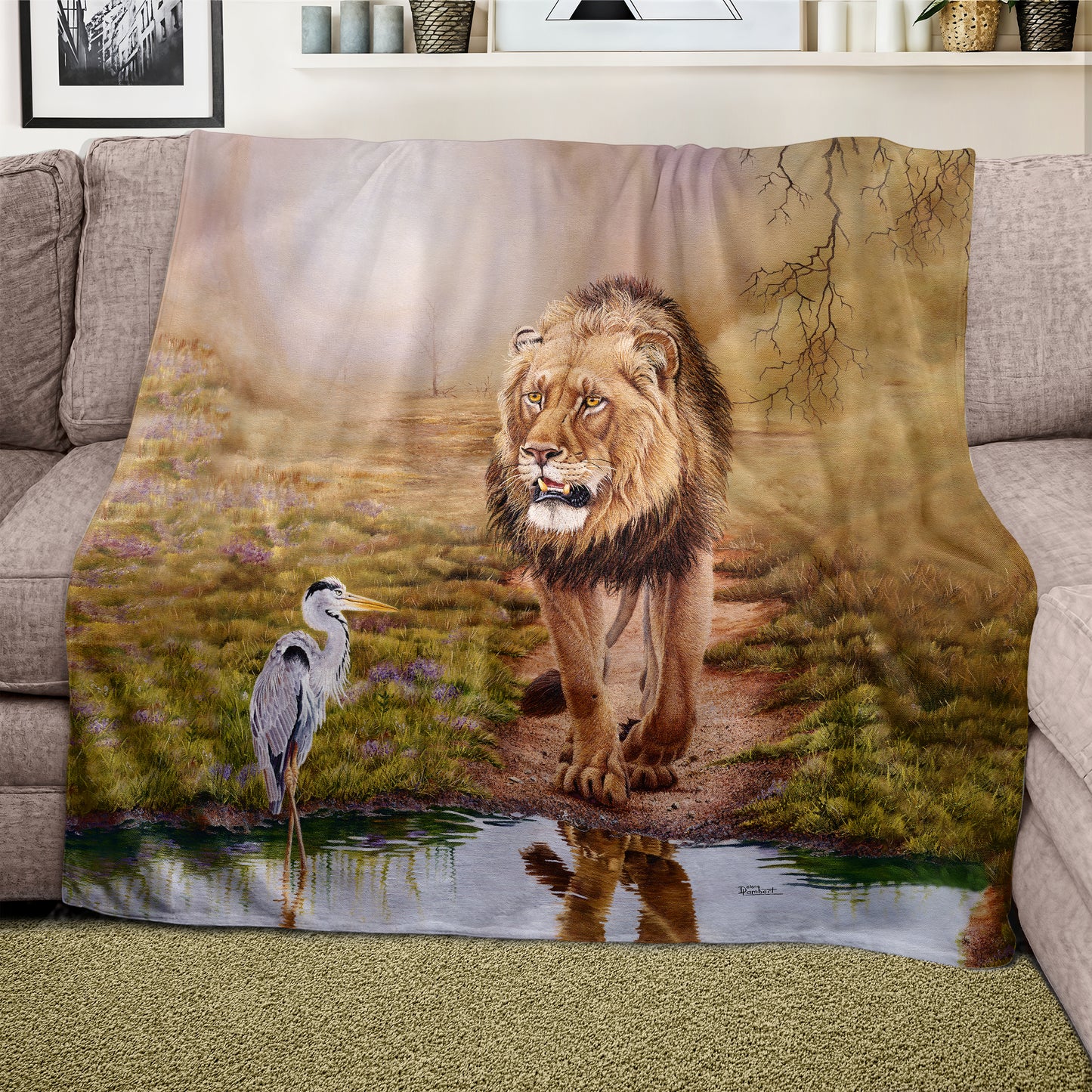 The King Pause Light Weight Fleece Blanket by Delene Lambert