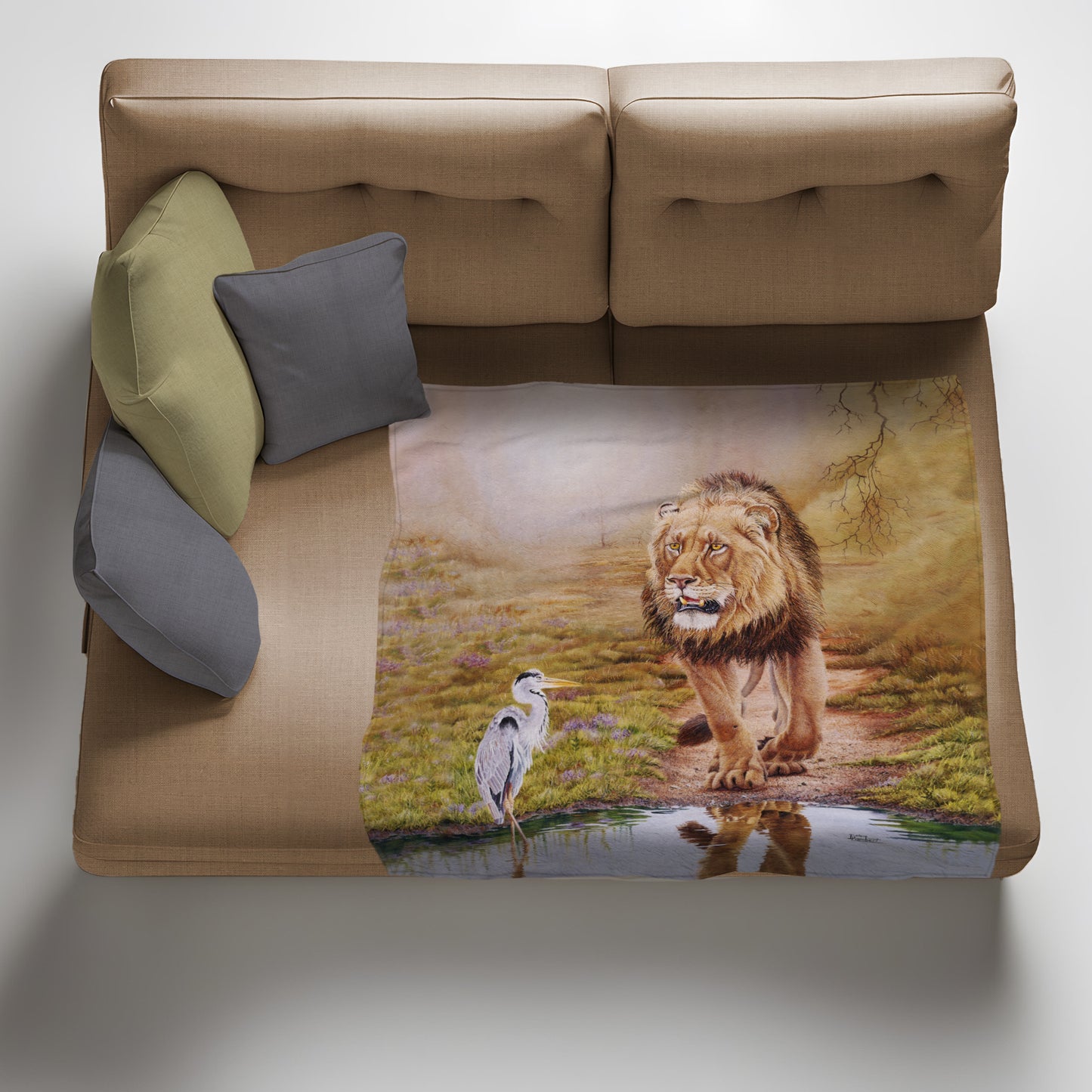 The King Pause Light Weight Fleece Blanket by Delene Lambert