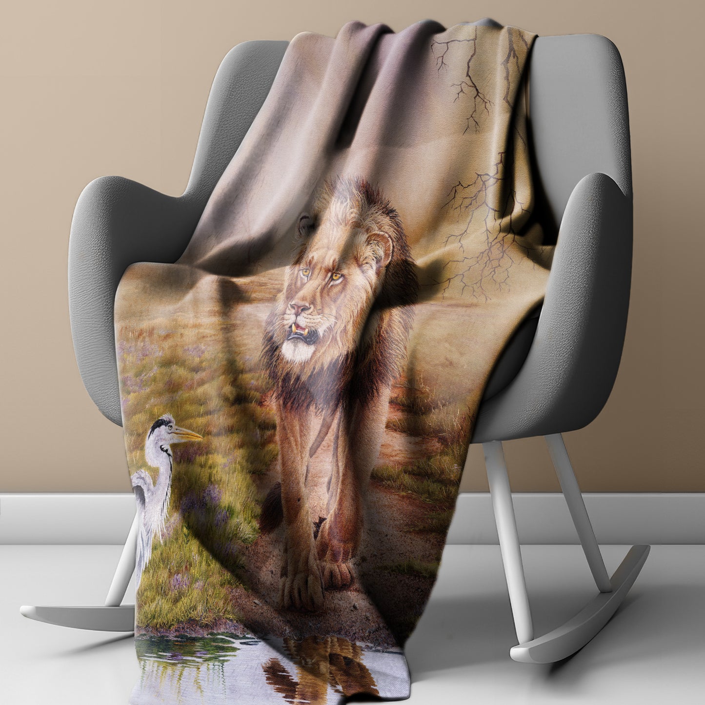 The King Pause Light Weight Fleece Blanket by Delene Lambert