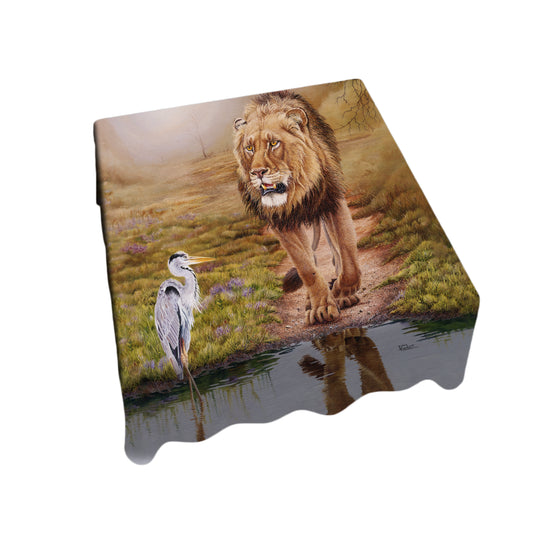 The King Pause Square Tablecloth by Delene Lambert