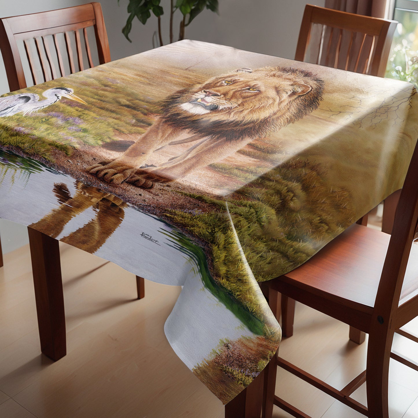 The King Pause Square Tablecloth by Delene Lambert