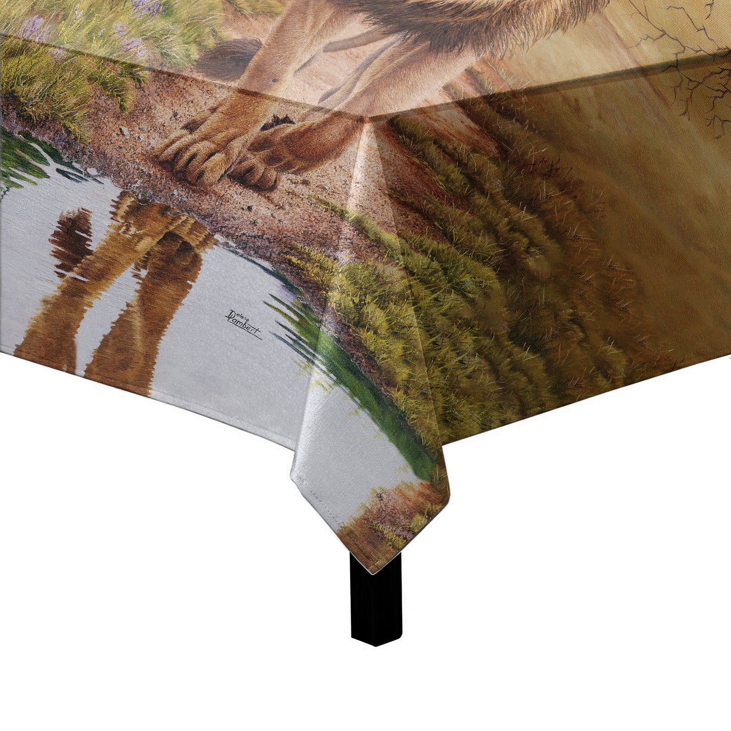 The King Pause Square Tablecloth by Delene Lambert