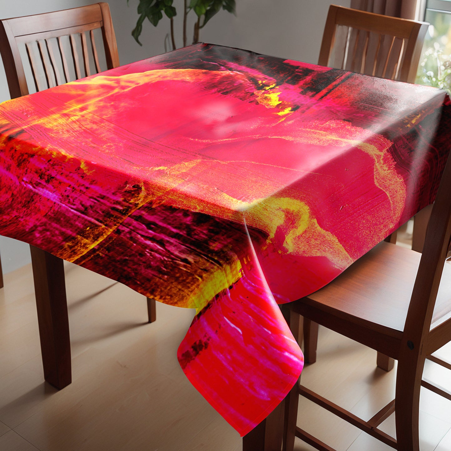 The Melting Red Point Square Tablecloth