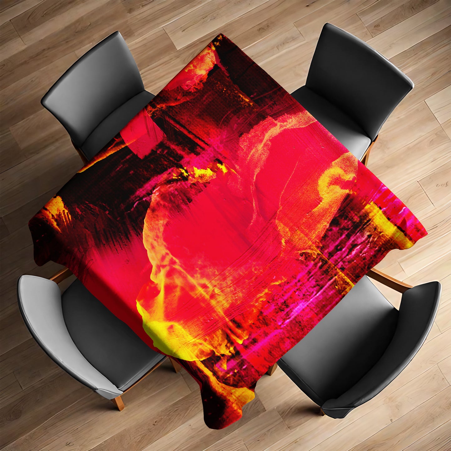 The Melting Red Point Square Tablecloth