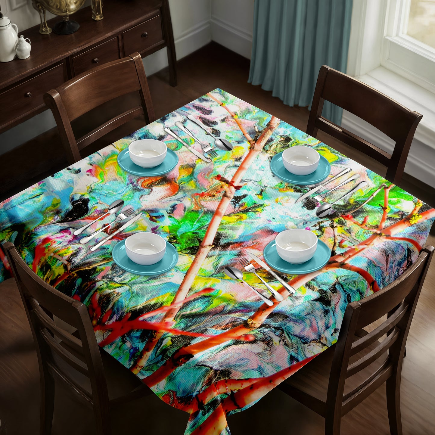 The Silent Bloom Square Tablecloth