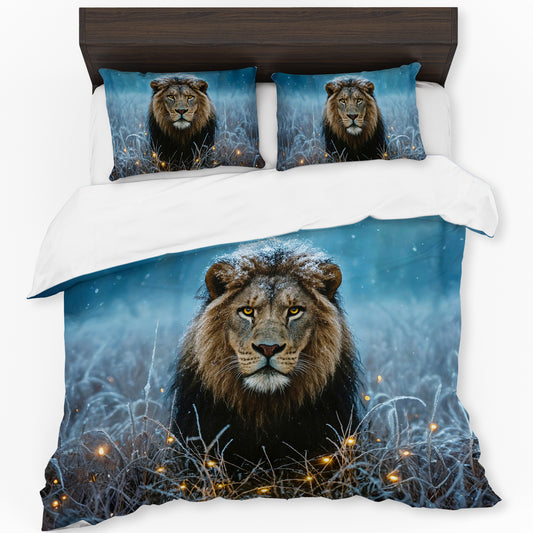 The Snow - Crowned Lion Duvet Cover Set by Nathan Pieterse