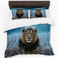 The Snow - Crowned Lion Duvet Cover Set by Nathan Pieterse