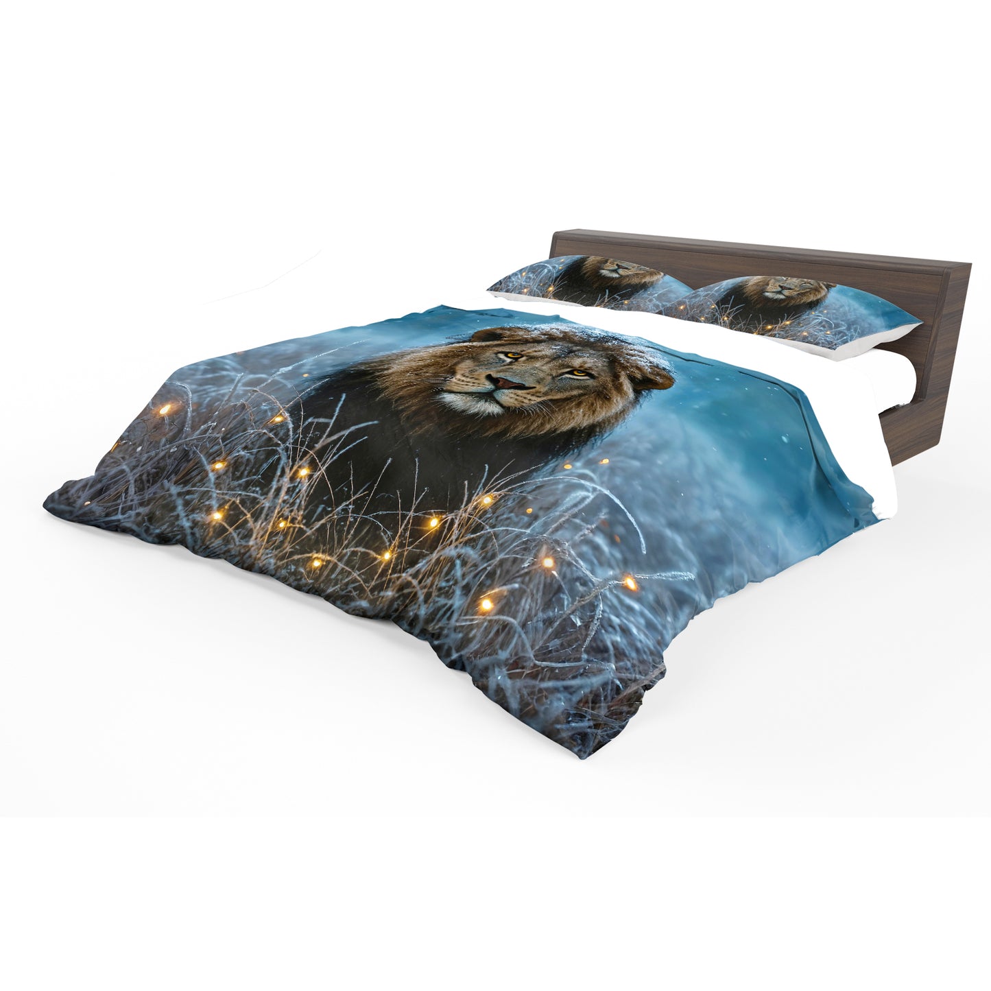 The Snow - Crowned Lion Duvet Cover Set by Nathan Pieterse