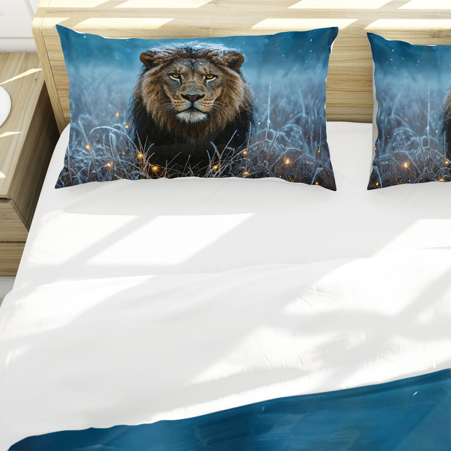 The Snow - Crowned Lion Duvet Cover Set by Nathan Pieterse