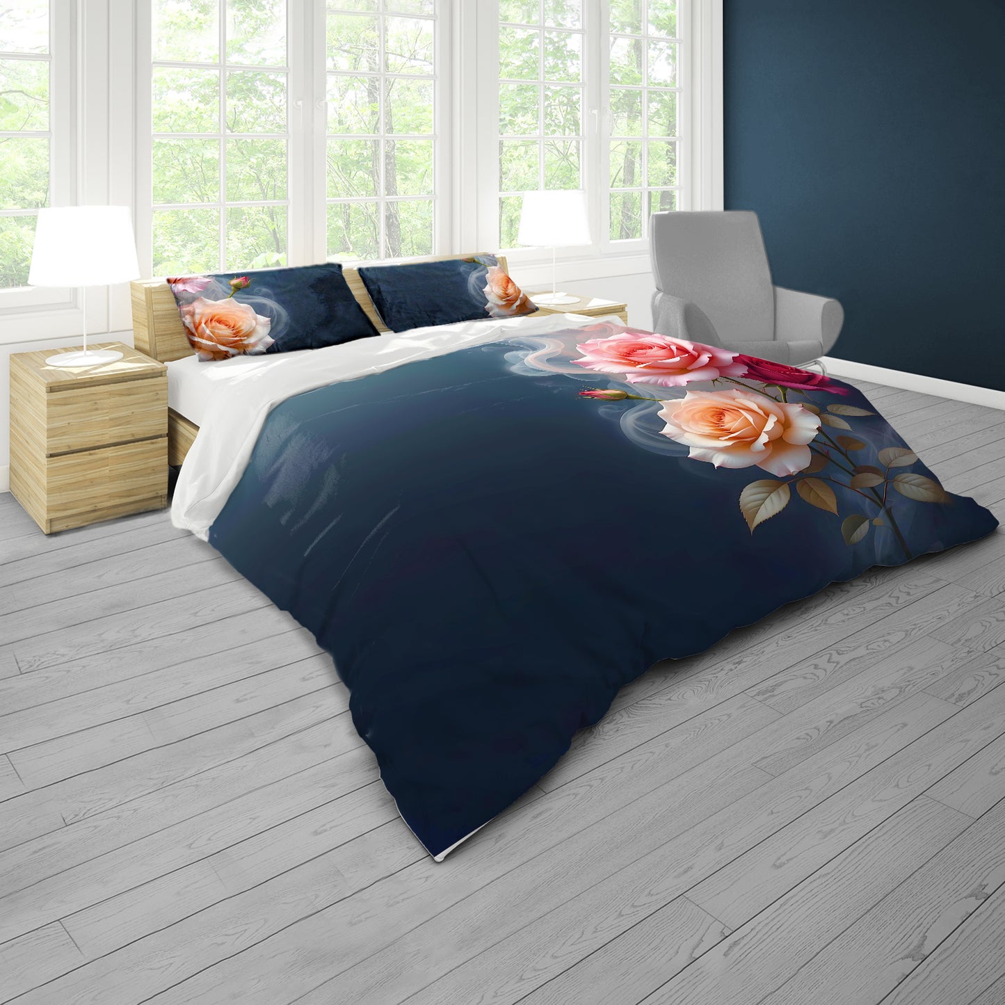 Threesome of Roses Duvet Cover Set
