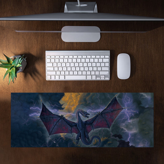 Thunder Dragon Large Desk Pad by Vincent Hie